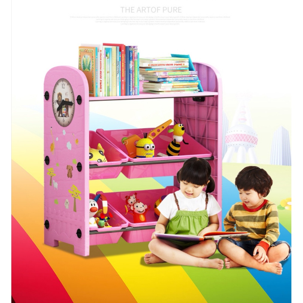 HOMIEE Children Toy Storage Rack Kindergarten Almari Storage Organizer ...