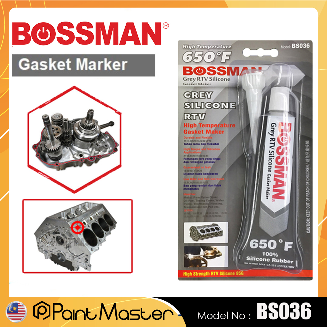 85gm BOSSMAN HiTemp Grey RTV Silicone Gasket Maker Shopee Malaysia