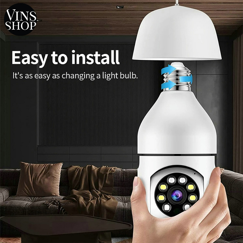 VINS CCTV Camera E27 Light Bulb Lamp Wireless WiFi 360 Rotate Auto ...