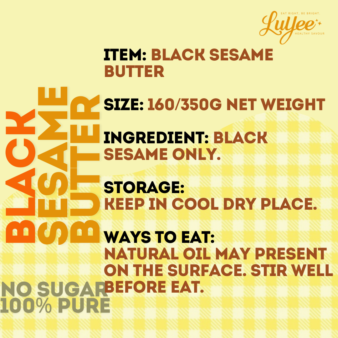 LUYEE 100% Pure Black Sesame Butter (no sugar/no salt/no oil) | Shopee ...