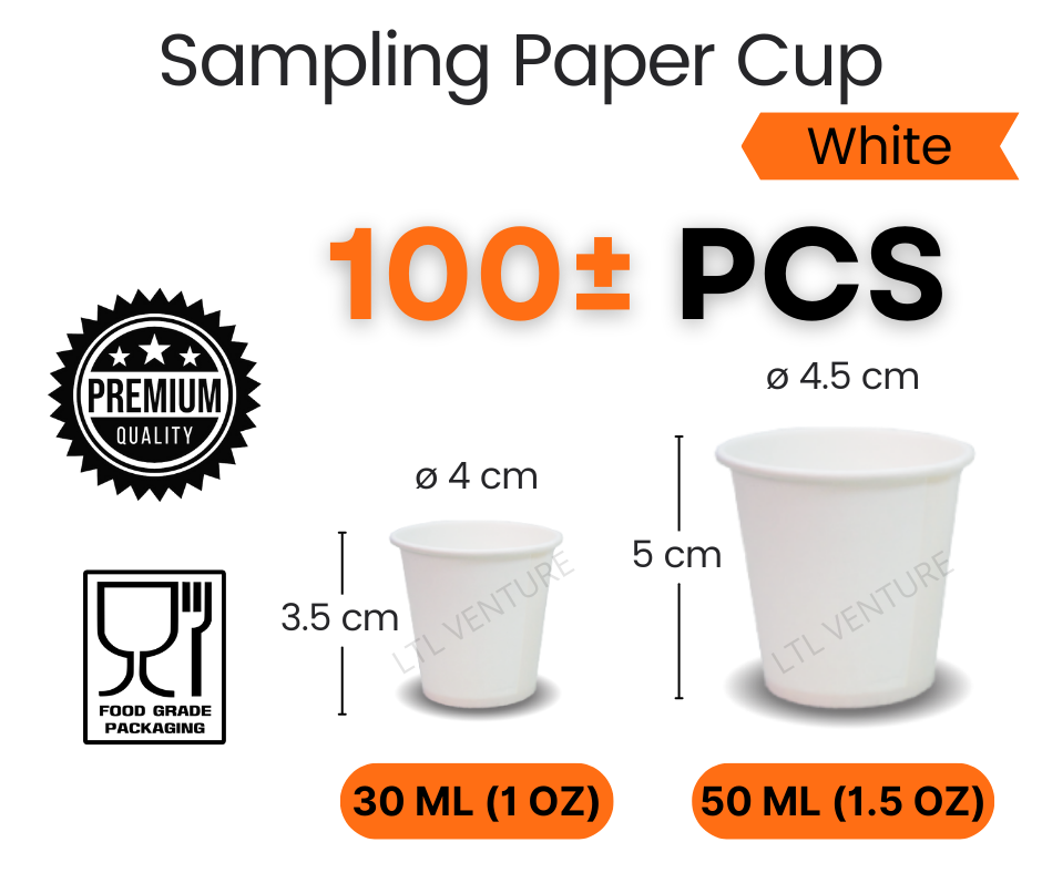 (100Pcs) 30ml/50ml Sampling Paper Cup White/Sample Cup/Small Cup ...