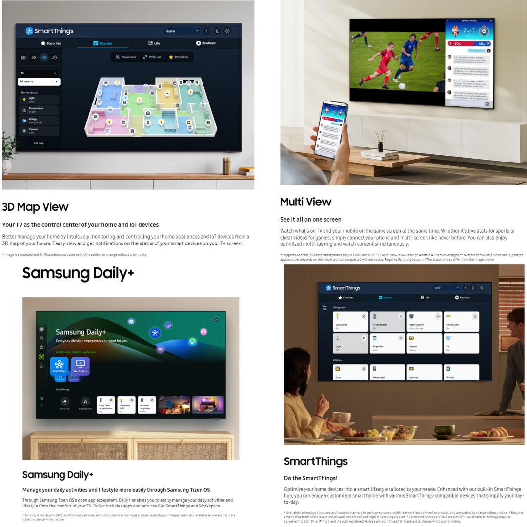 Samsung QA55Q60DAKXXM 55 Inch QLED Q60D 4K Tizen OS Smart TV (2024