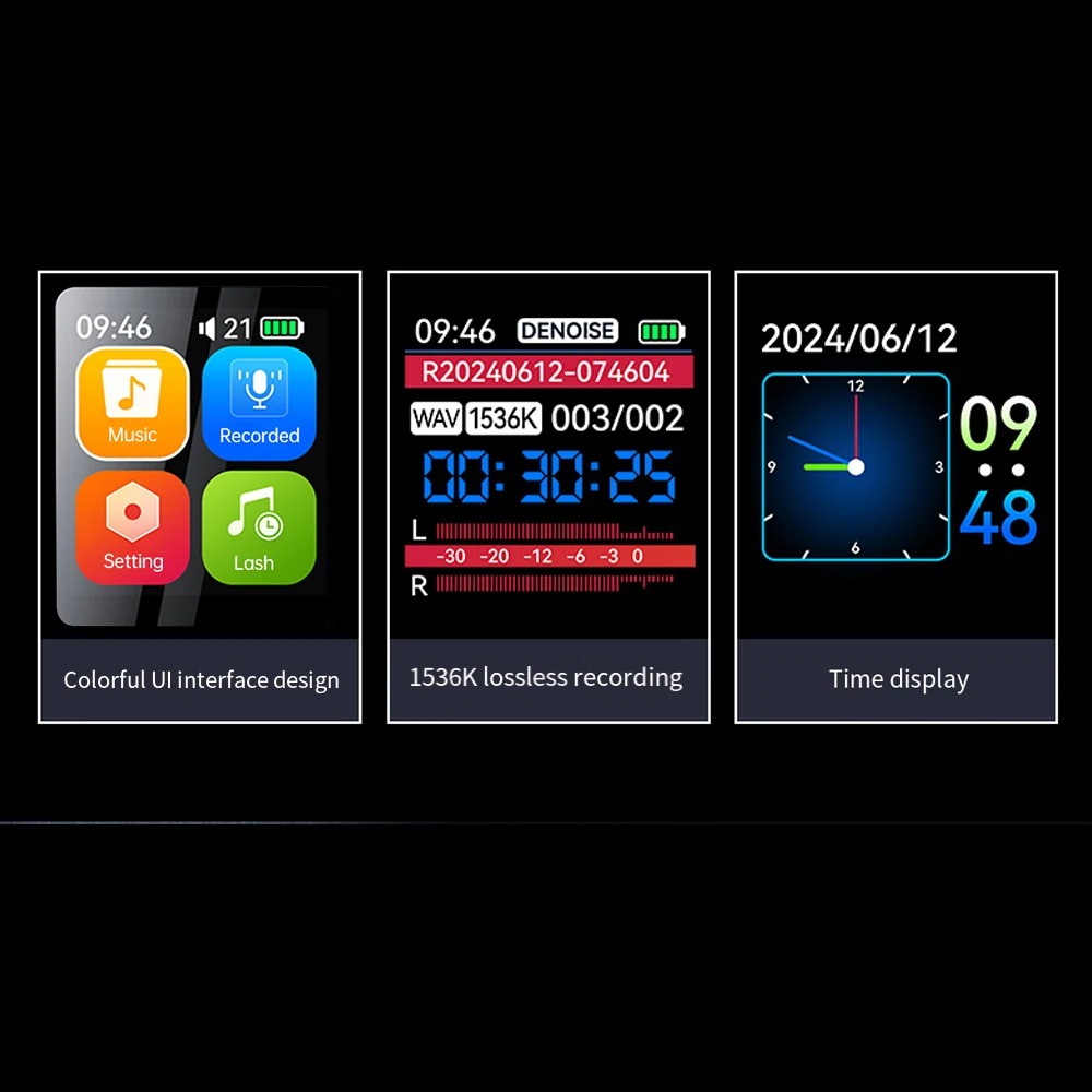 Digital Voice Recorder MP3 Player HD Noise Reduction WAV Audio Player