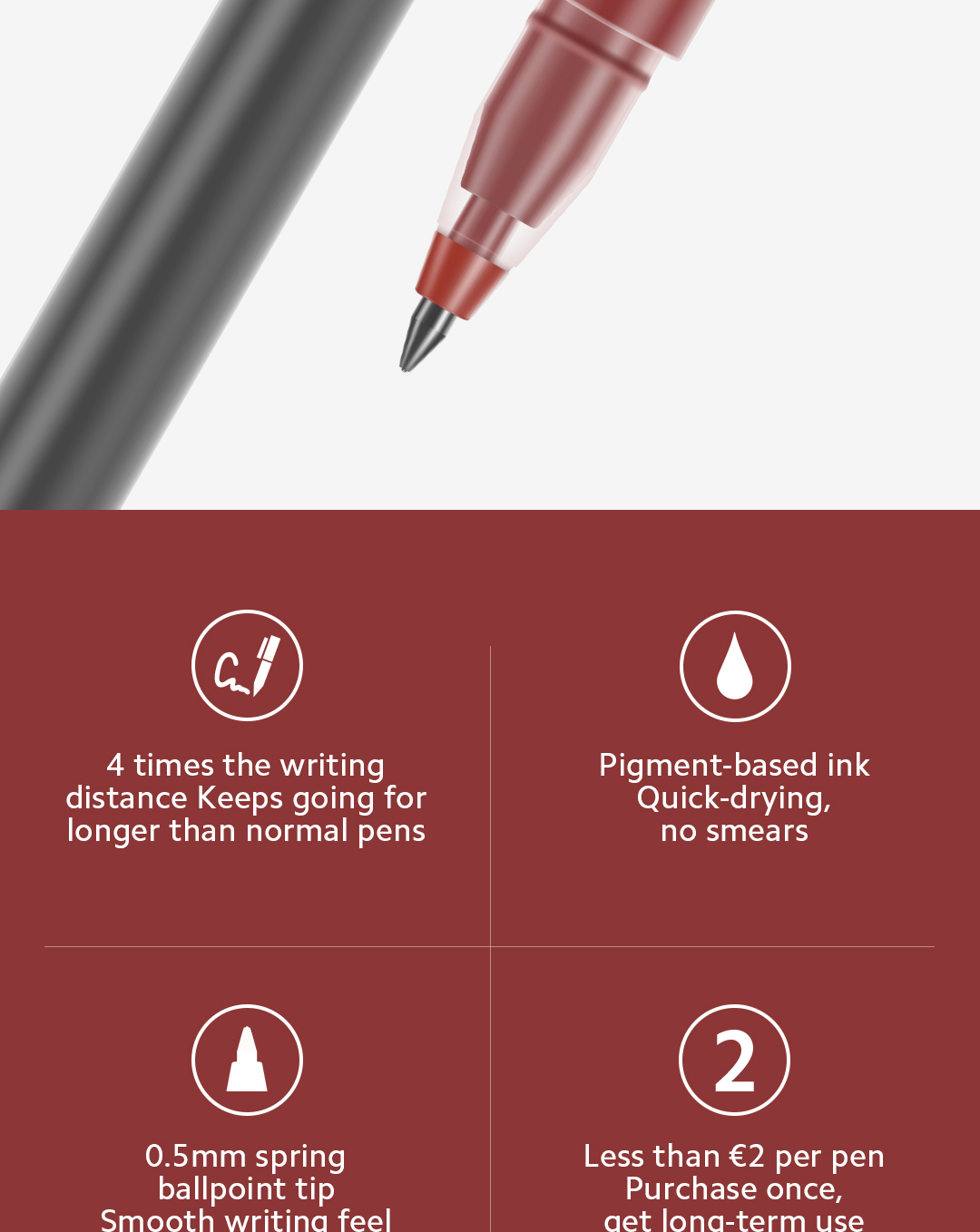 Xiaomi High-capacity Ink Pen Pack of 10 | Shopee Malaysia
