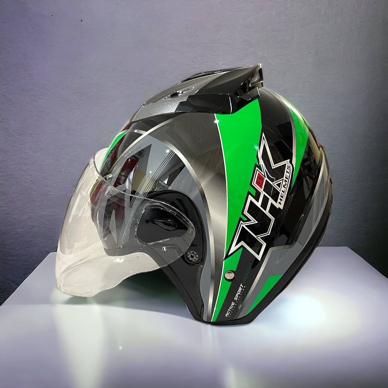 NHK HELMET R6 URIKEN BLACK GREEN | Shopee Malaysia