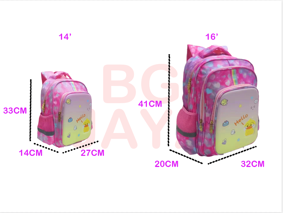 33cm 41cm 3D Plush Toys Cartoon School Backpack Kids Waterproof Bagpack ...