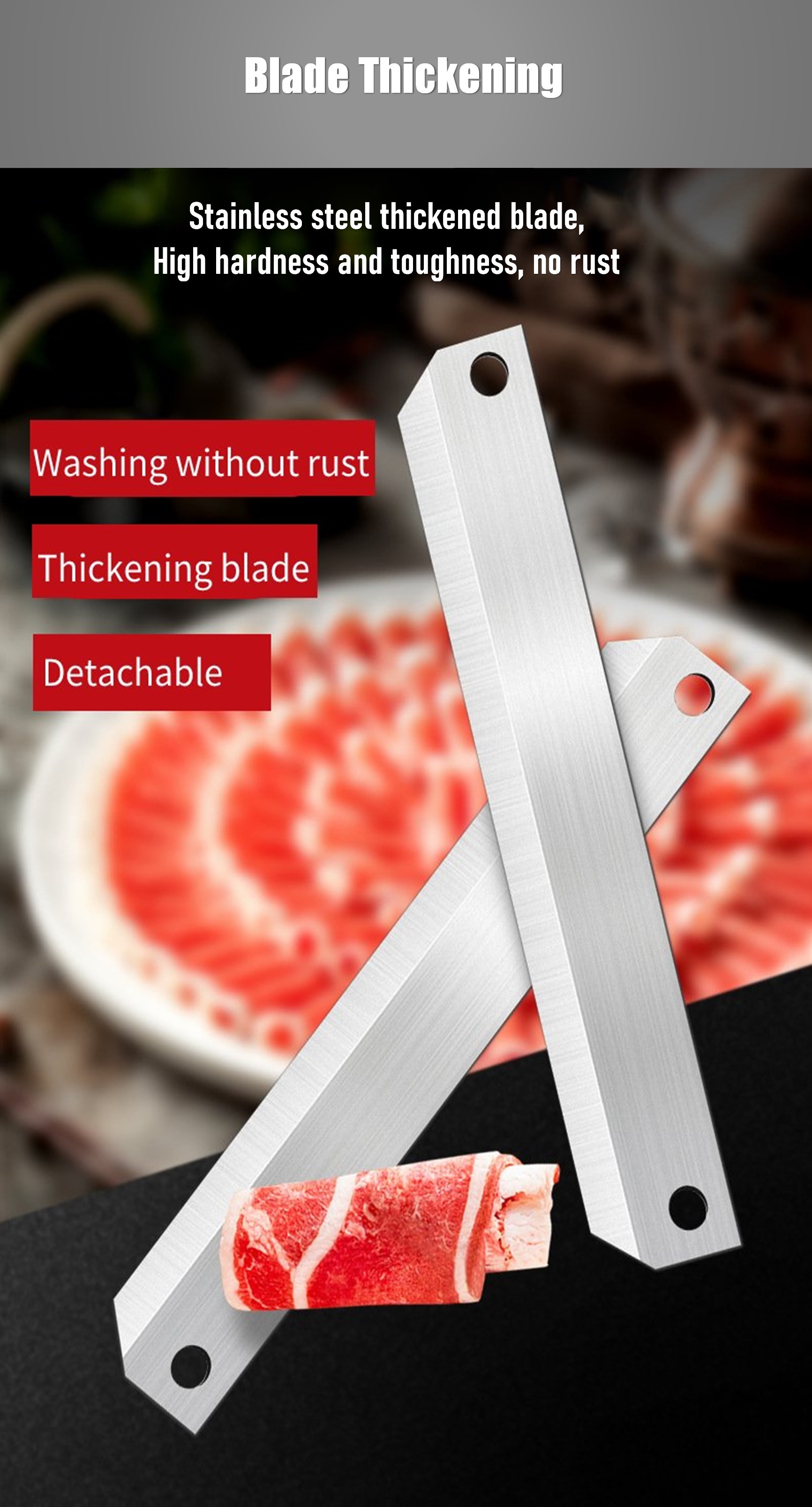 Stainless Steel Meat Slicer Manual Adjustable Freeze Meat Cutting ...