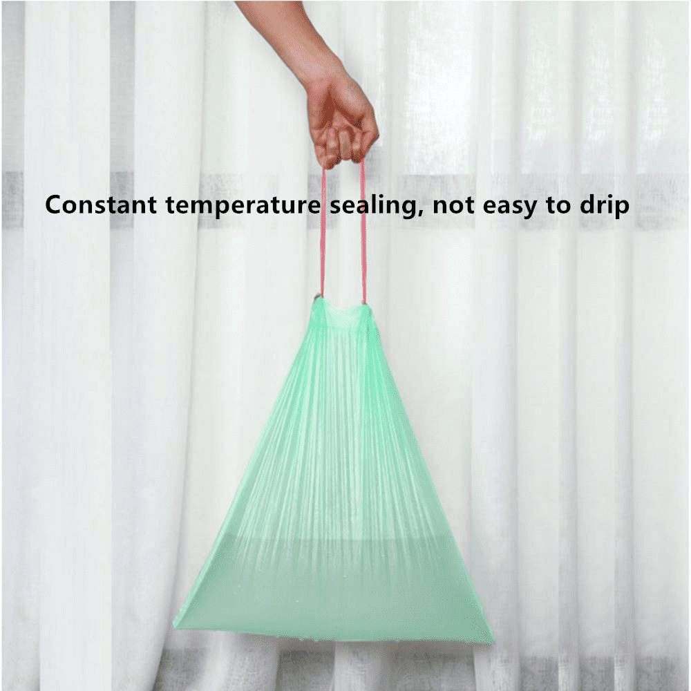 100 Pcs Drawstring Garbage Bag Trash Bag Rubbish With Rope Easy Pull ...