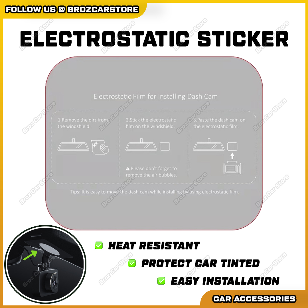 📋 Car Dashcam Electrostatic Sticker Film Heat Resistant DVR ...
