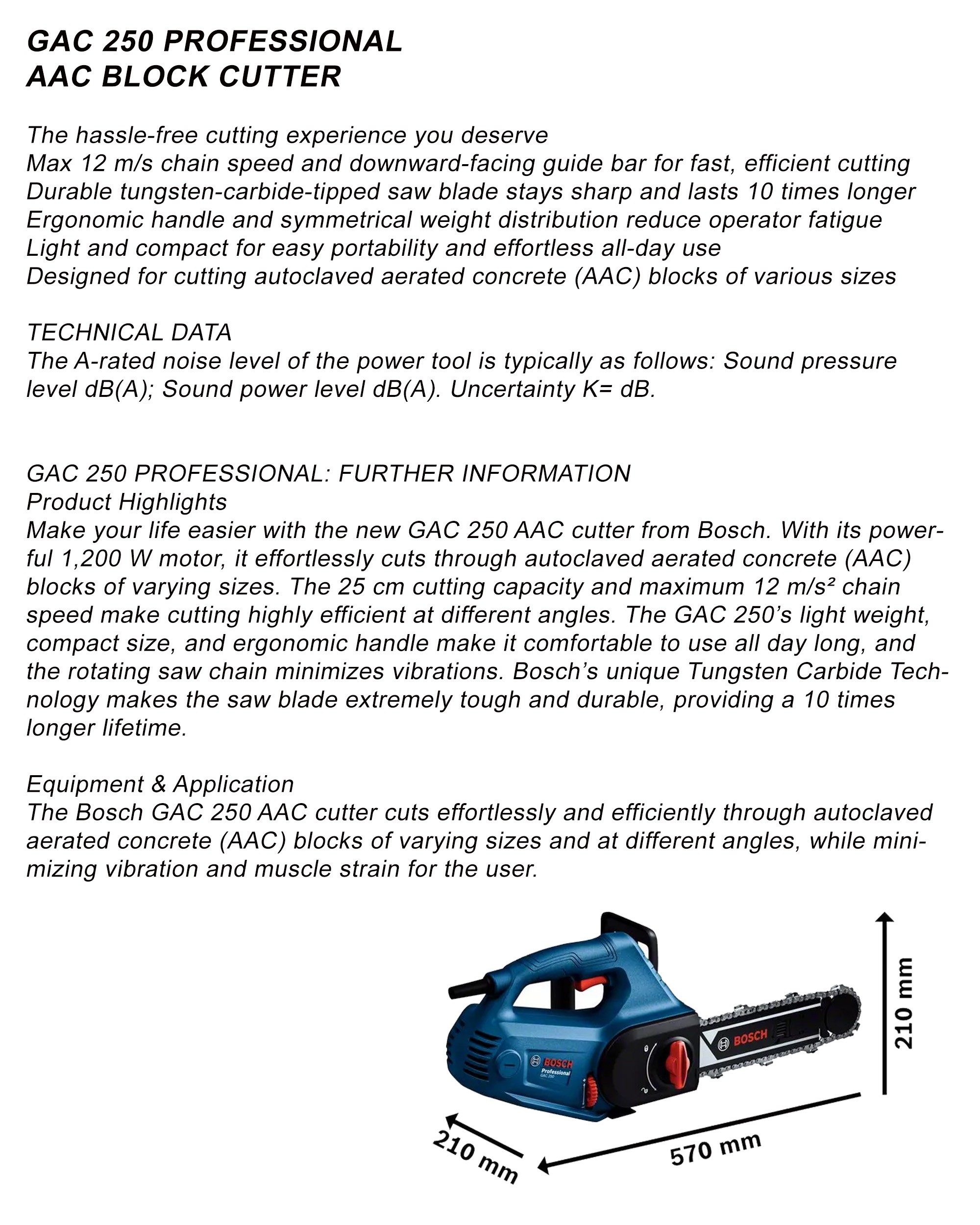 BOSCH GAC250 PROFESSIONAL AAC BLOCK CUTTER 1200W | Shopee Malaysia