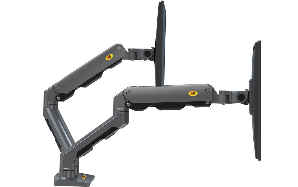 Braccio Per Monitor NB North Bayou - Supporto A Molla A Gas Per Schermi 27-45 Pollici Fino A 15 Kg, Regolabile, Con Base A Pinza