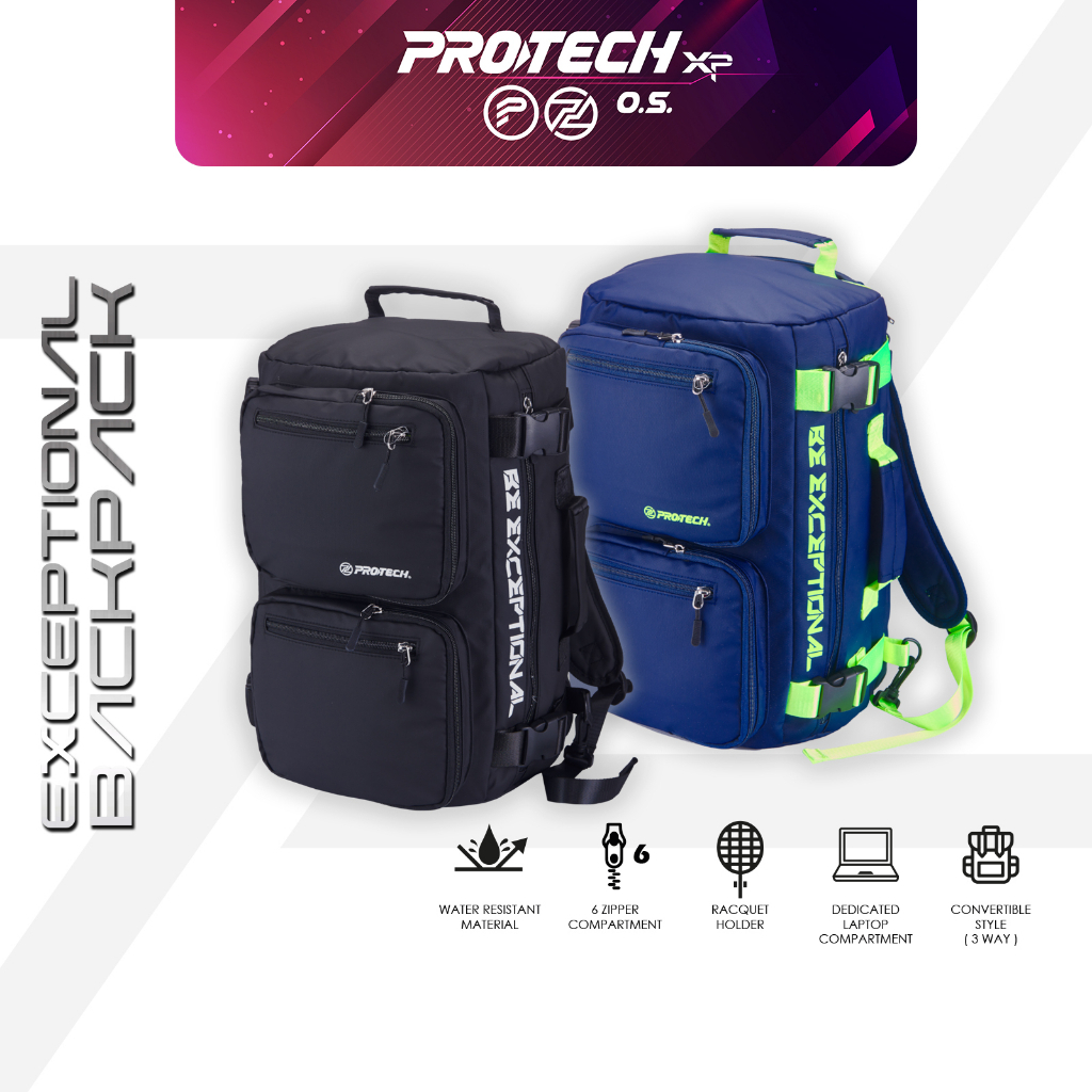PROTECH - EXCEPTIONAL BACKPACK with Shoes Compartment [Badminton Racket ...