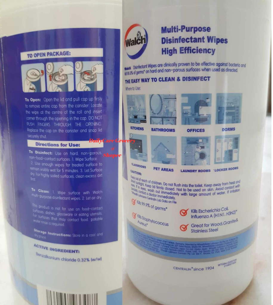 Walch MultiPurpose Disinfectant Wet Wipes (84pcs) Shopee Malaysia