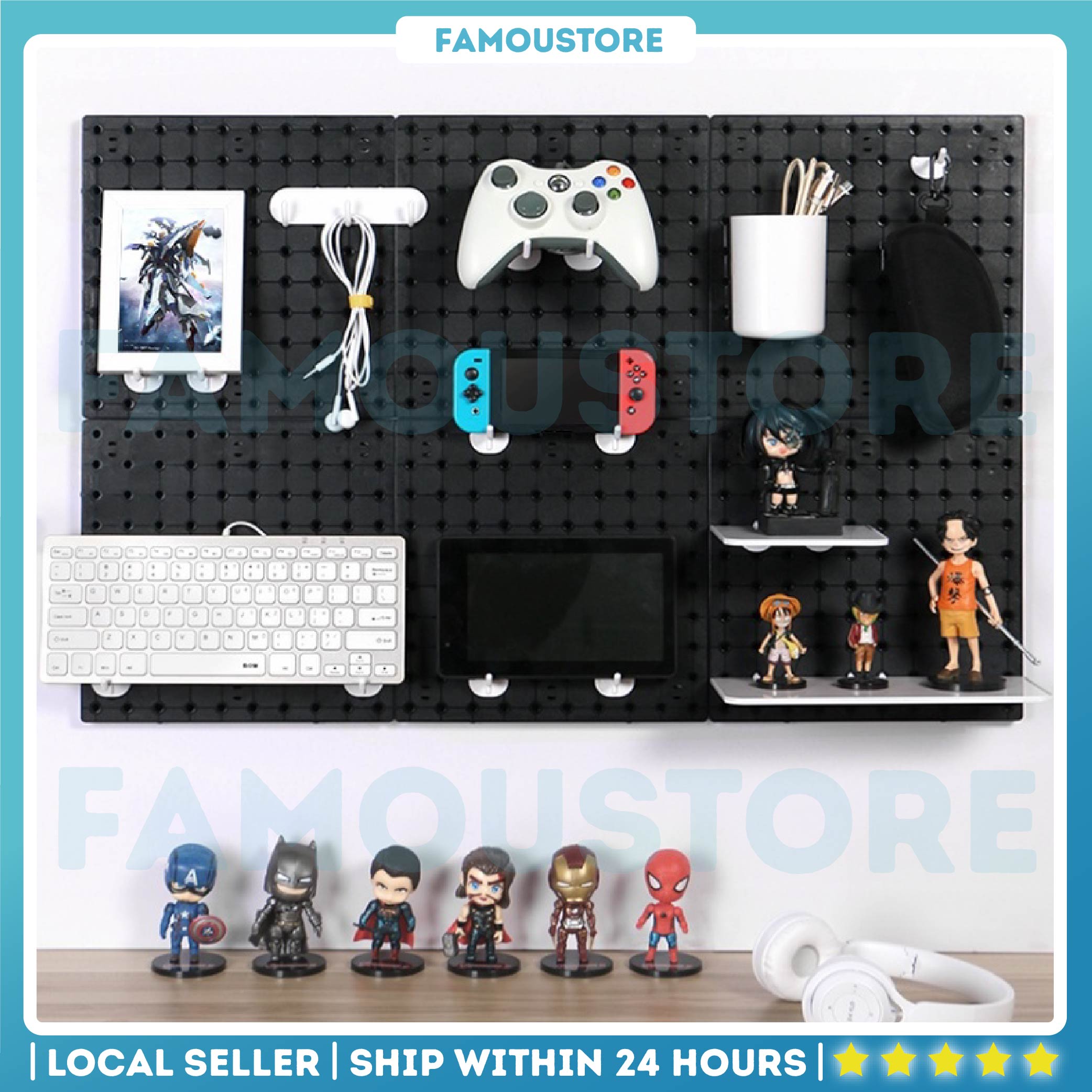 Pegboard Perforated Wall Display Rack Peg Board Wall Mounted Hole Board ...