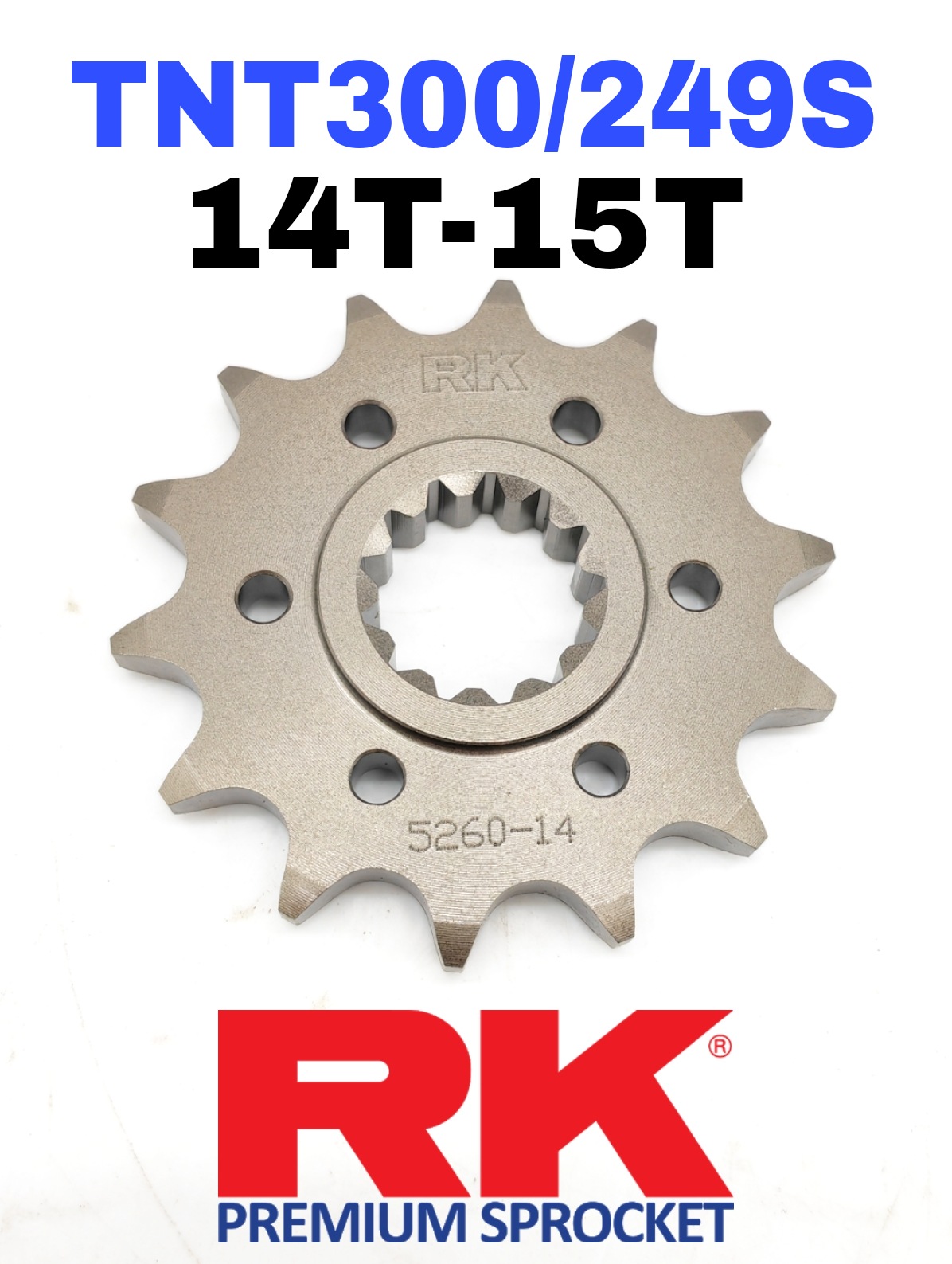 RK Sprocket Set Benelli TNT300/249S RK525 KRX X-Ring Rivet Black / Gold ...
