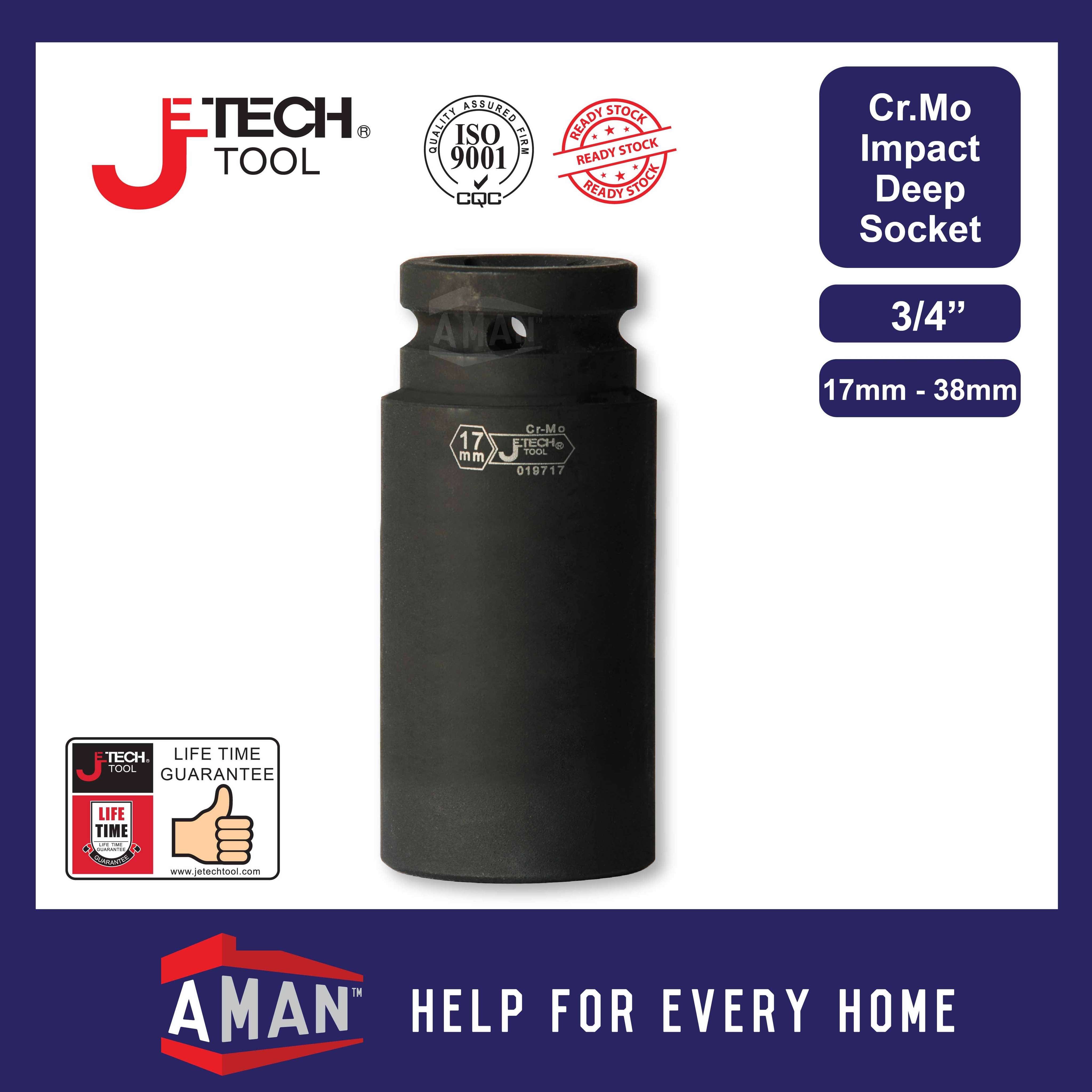 JETECH Impact Deep Socket Adaptor 3/4" Ratchet Socket Torque Wrench ...