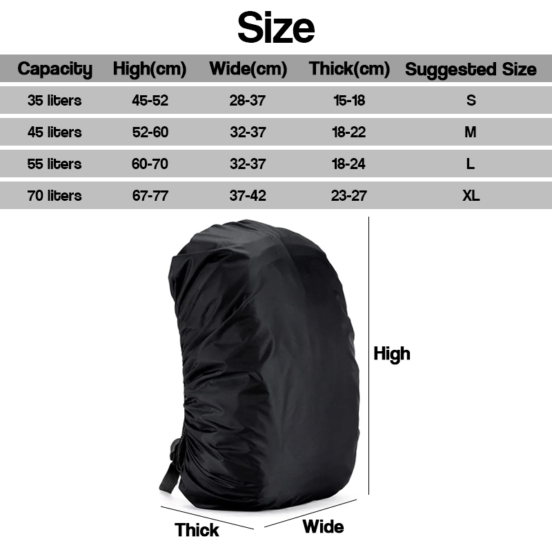 Gregory Jade Gregory Backpack Rain Cover Backpack Waterproof Cover Backpack  Rain Cover XS (8-15L) Waterproof