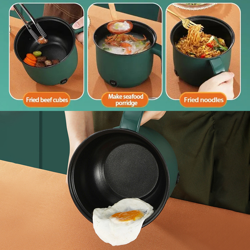 💥New 1.5L Electric Frying Pot Stainless Steel Mini Rice Cooker Periuk