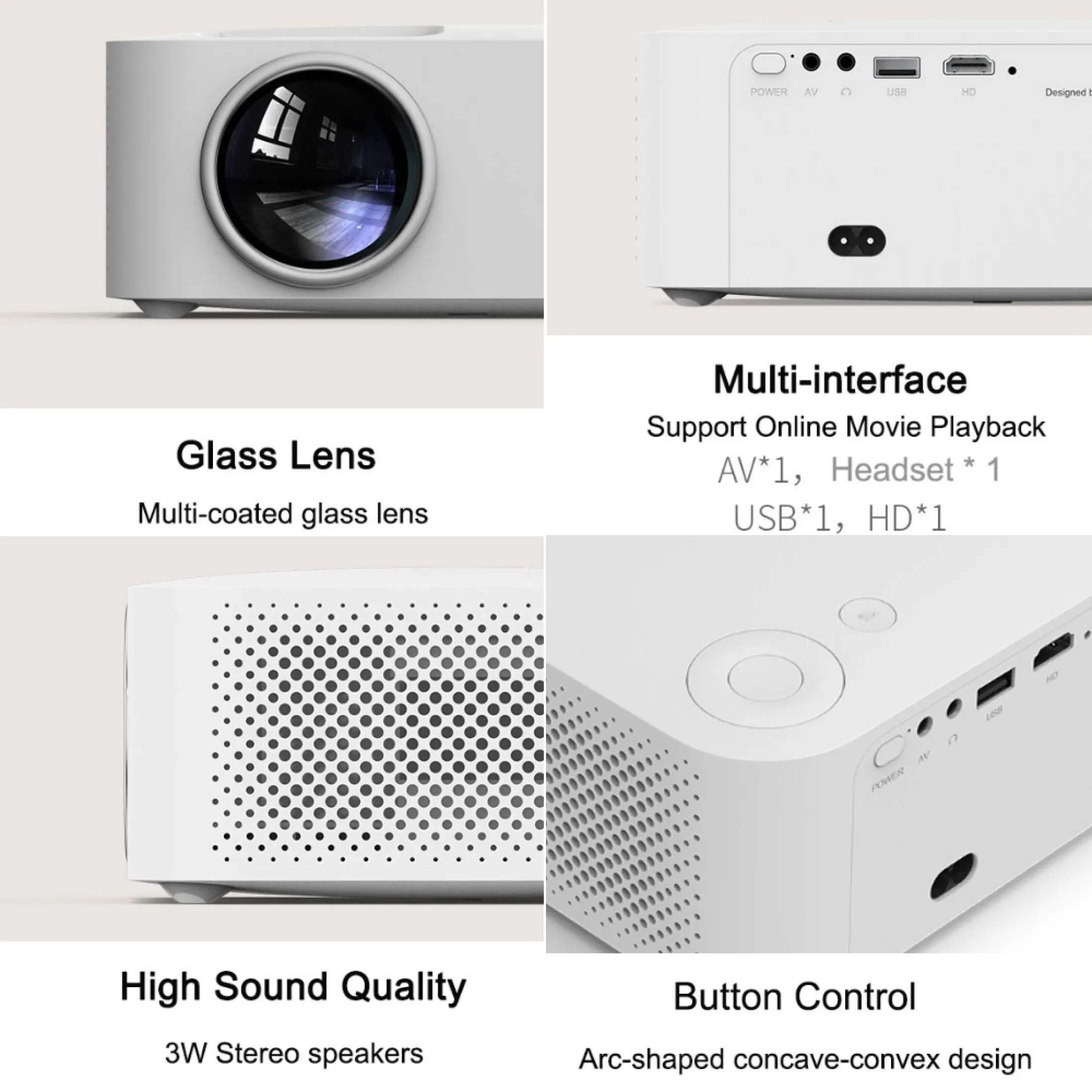 Wanbo Portable Projector X1 Same Screen | 1280x720P | 350 ANSI Lumens ...