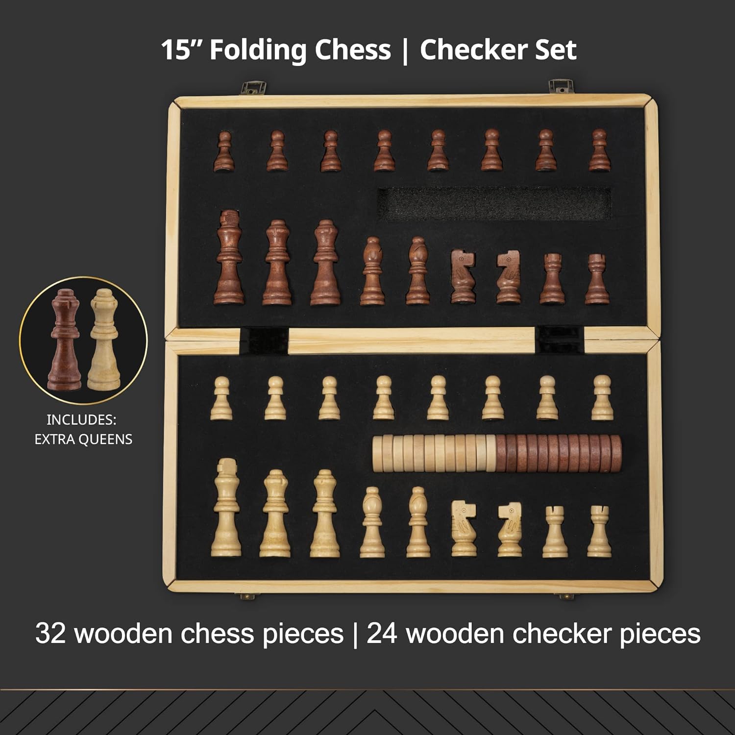 Buy SOUVNEAR Wooden Handcrafted Foldable Magnetic Chess Board Set with