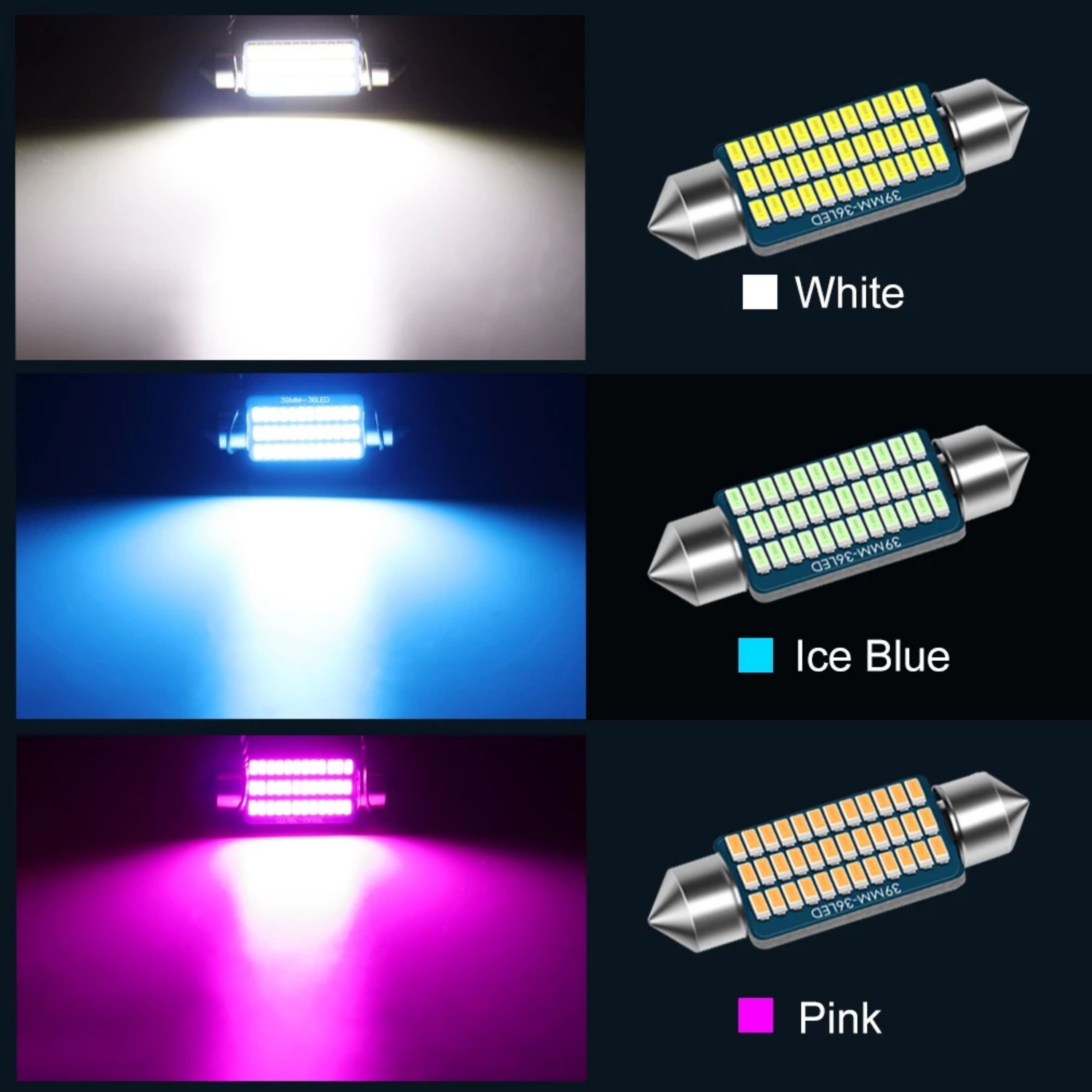 1pc Car C5W Interior Dome LED Bulb T10 31mm Reading Plate Roof Lamp ...