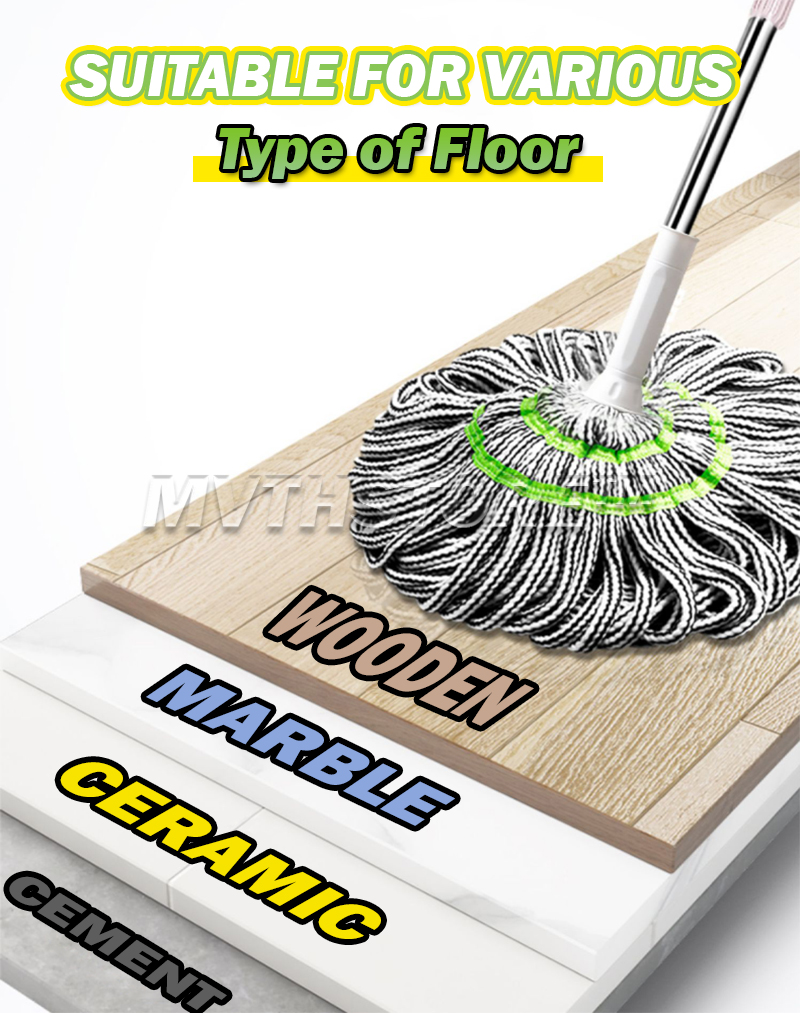 Twist Mop With Wringer Microfiber Strip For Floor Cleaning Wringing Mop ...