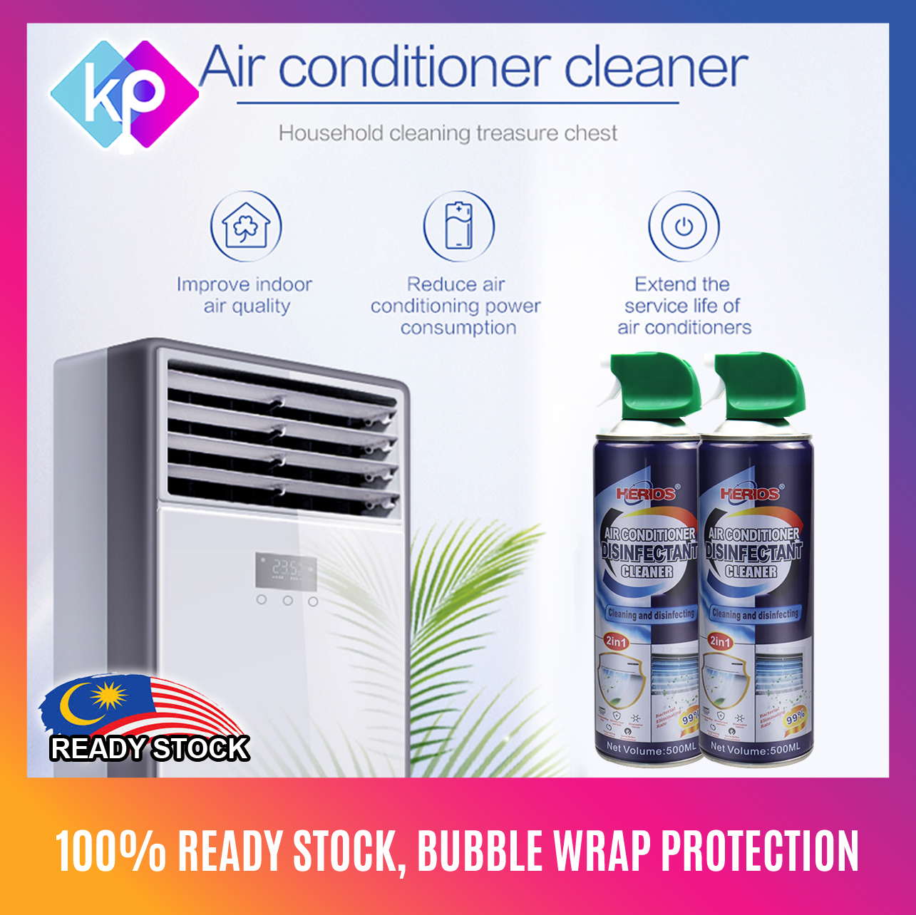 Air-Cond Cleaner Air Conditioner Coil Cleaner Spray Pencuci Pendingin ...