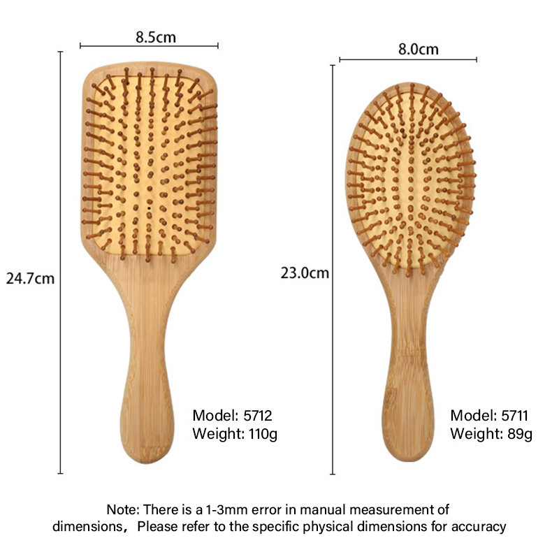 Natural Wooden Comb Bamboo Scalp Massage Hair Brush 气垫梳子 Hair Brush ...