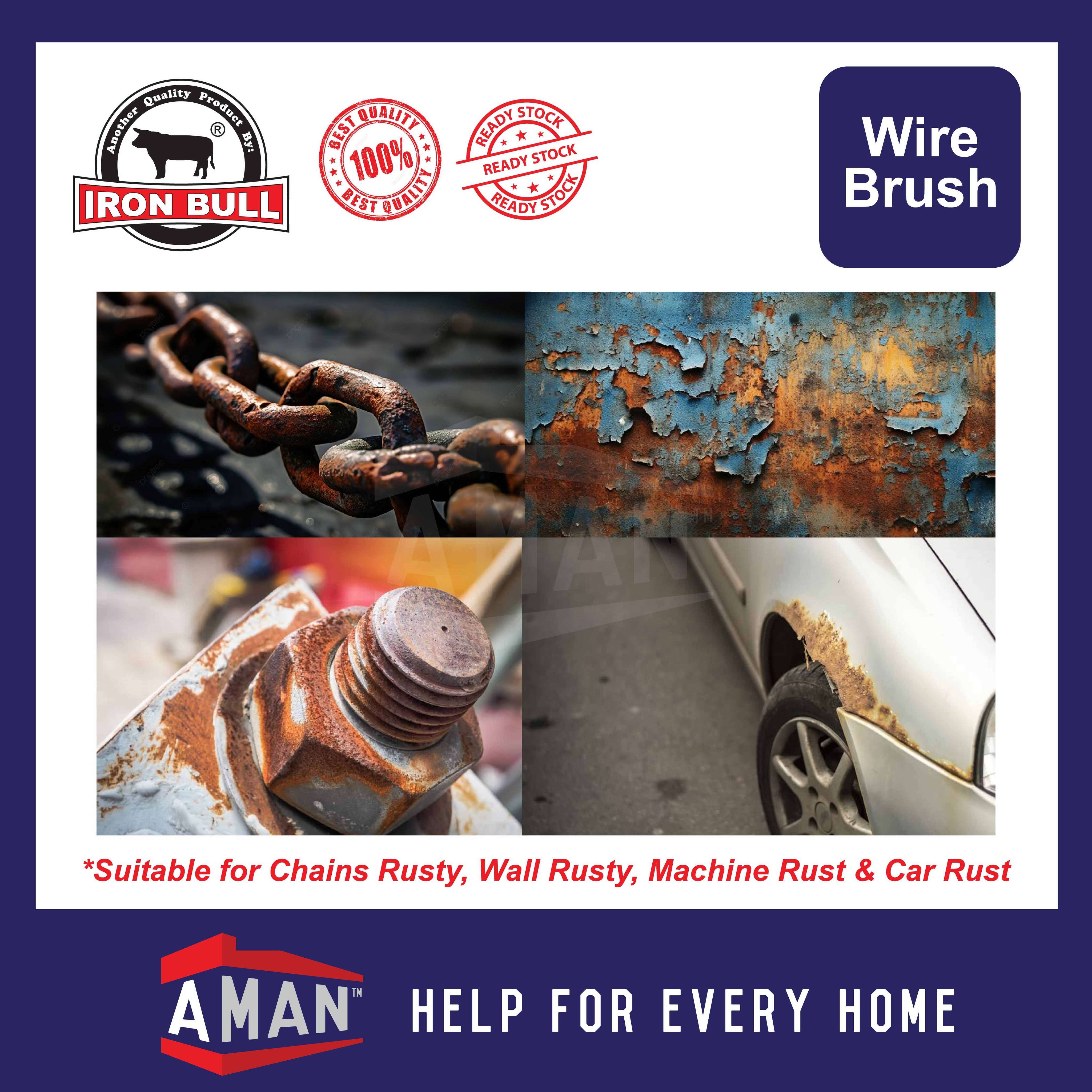 Brass Wire Brush Steel Wire Brush Rust Edge Clean Removal Berus Besi ...
