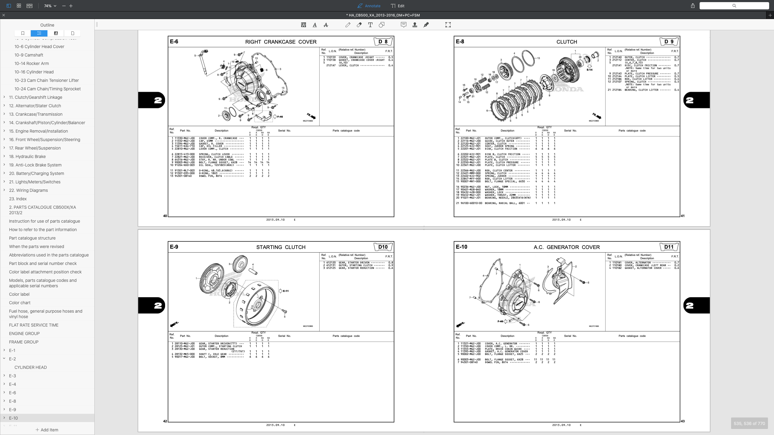 2018 HONDA CB500X SERVICE MANUAL PDF visual data 6