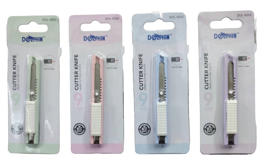 Dolphin DOL-8202 9mm Blade Shot Cutter Knife 1pcs ( Pastel Colour ...