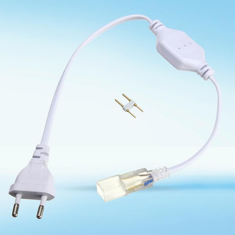 220V 2 Pin Distance 8mm LED Strip Light EU Plug Power Supply Power ...