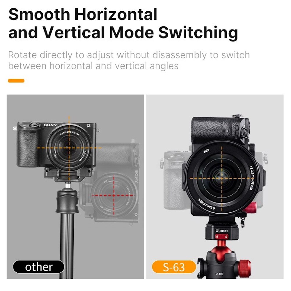 Ulanzi S-63 Rotatable Horizontal-To-Vertical Mount Claw Quick Release ...