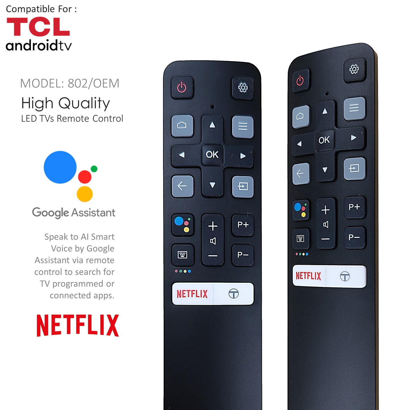 *High Quality* TV Remote Control For TCL Android TV With Voice Function ...