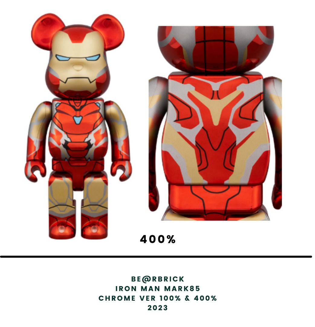 Ready Stock) Bearbrick IRON MAN MARK85 CHROME VER 100% & 400% Release Year  2024 | Shopee Malaysia