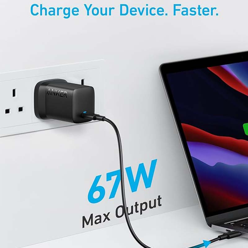 Bloc Alimentation PIQ 3.0 Chargeur Anker 315 67W USB-C - Compact Et Puissant Pour MacBook, IPhone, IPad, Galaxy Iphone 13 Pro Max