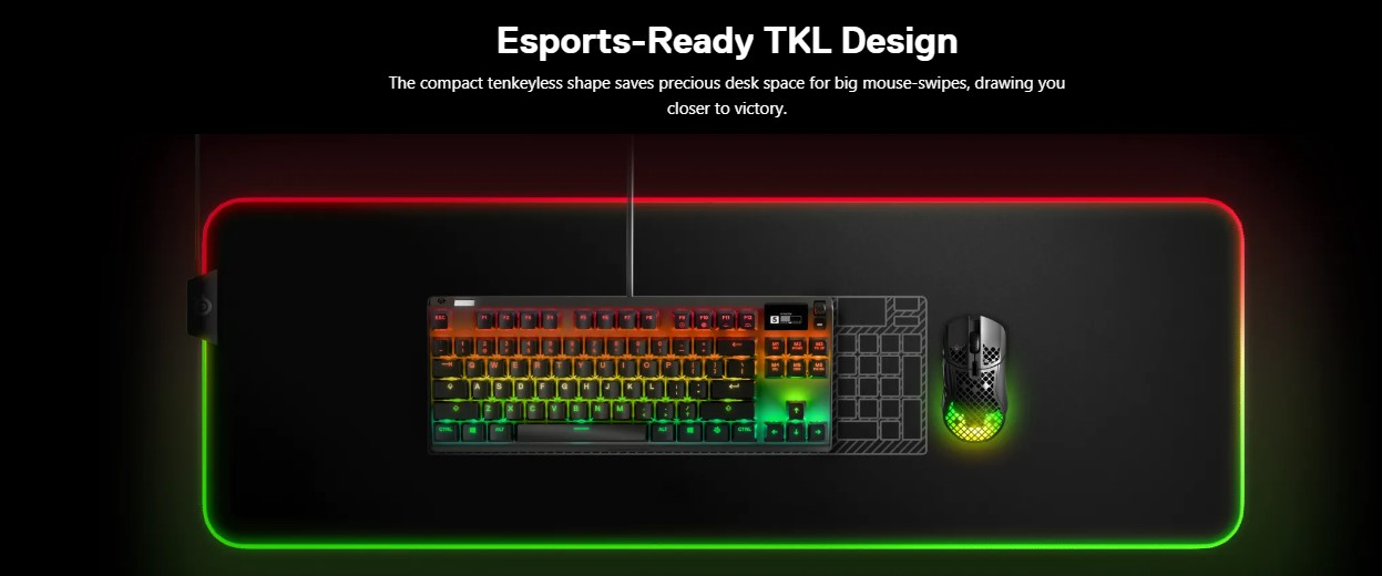 SteelSeries APEX PRO TKL OmniPoint Switch OLED Display Gaming Wired ...