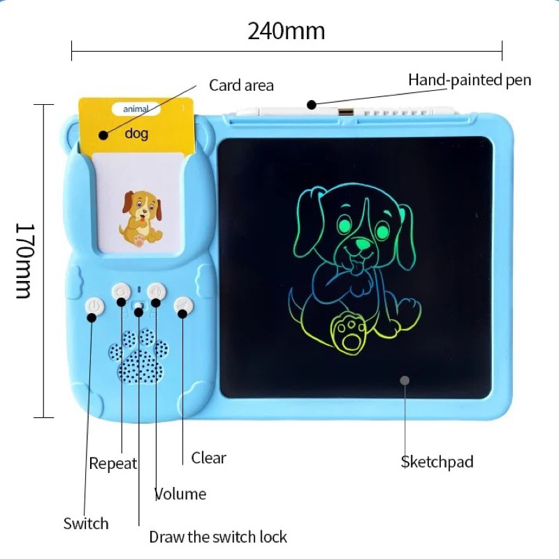 *NextDayDelivery* 2in1 educational card reader learning toy Flash card ...