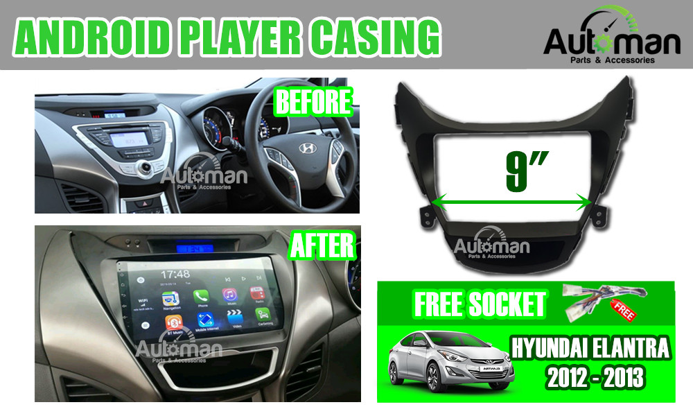 Casing Android Hyundai Elantra 2012 - 2013 Dashboard Audio Android ...