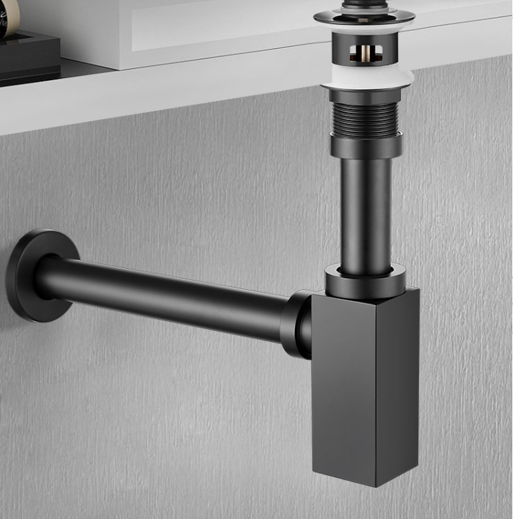 thumbnail image 2 of Chrome Bottle Trap Drain Kit For Bathroom Sink - Modern Basin Waste Pipe & Tap Connector 2 of 13