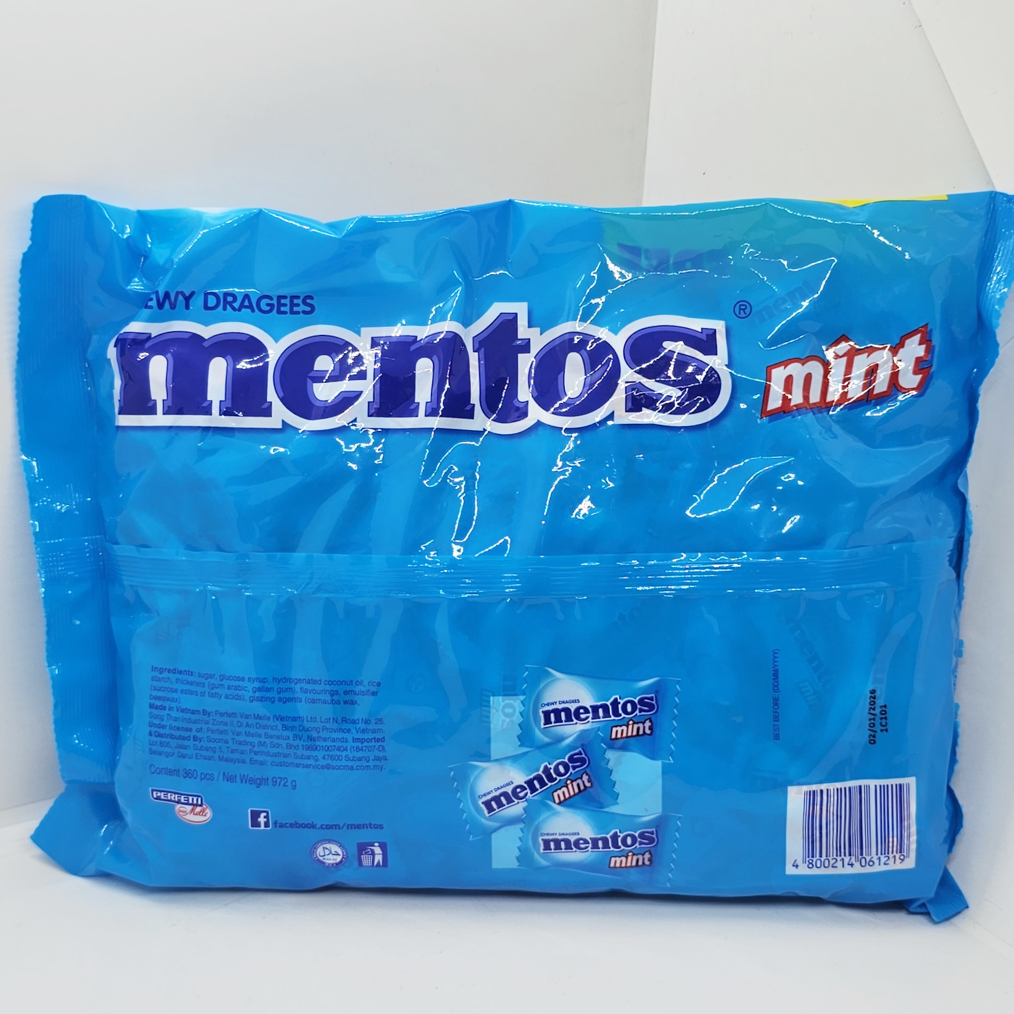 Mentos Mint Chewy Dragees 330 100 50 Pcs Mentos Candy Gula Gula 
