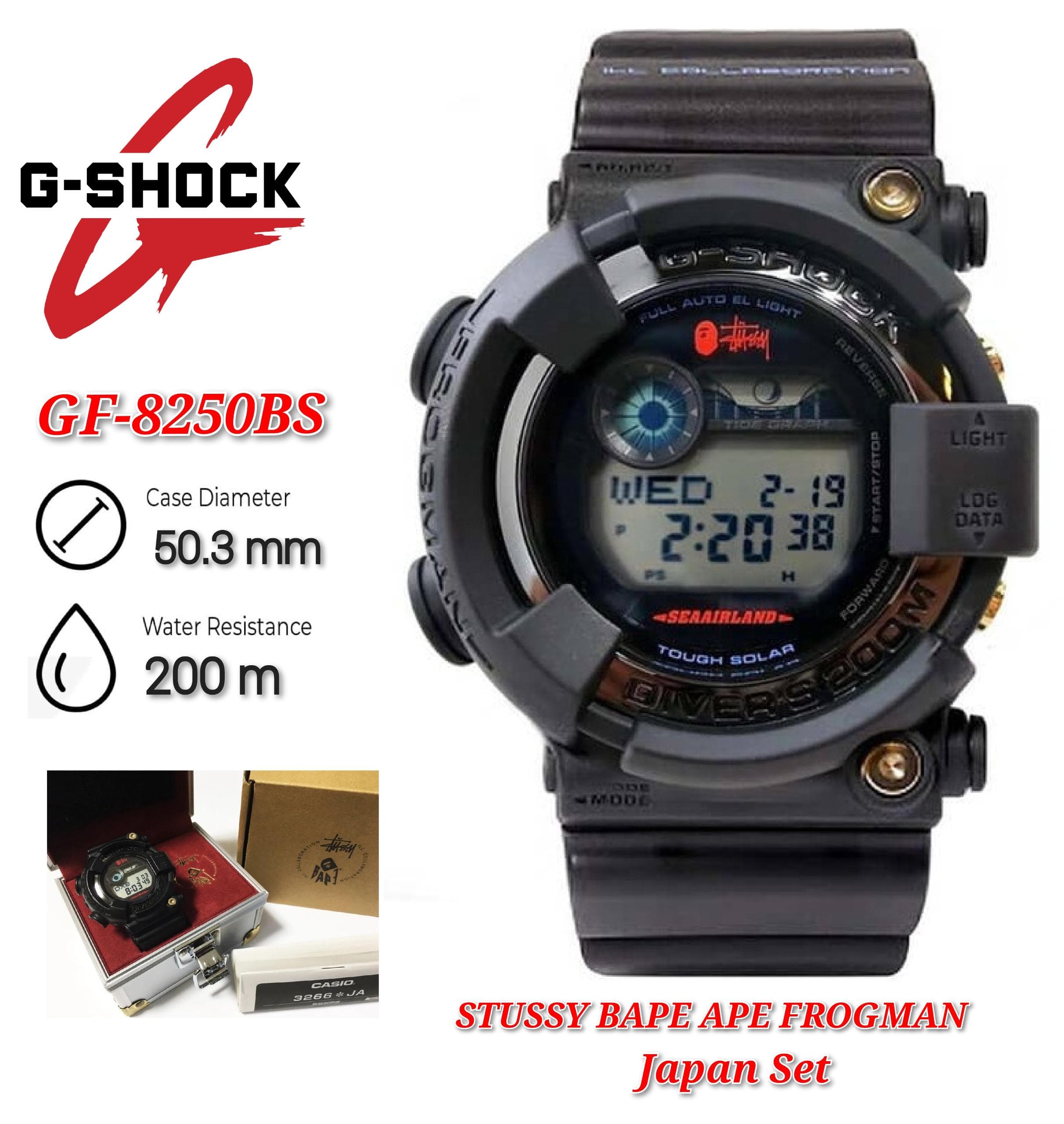 G shock frogman stussy x bape on sale