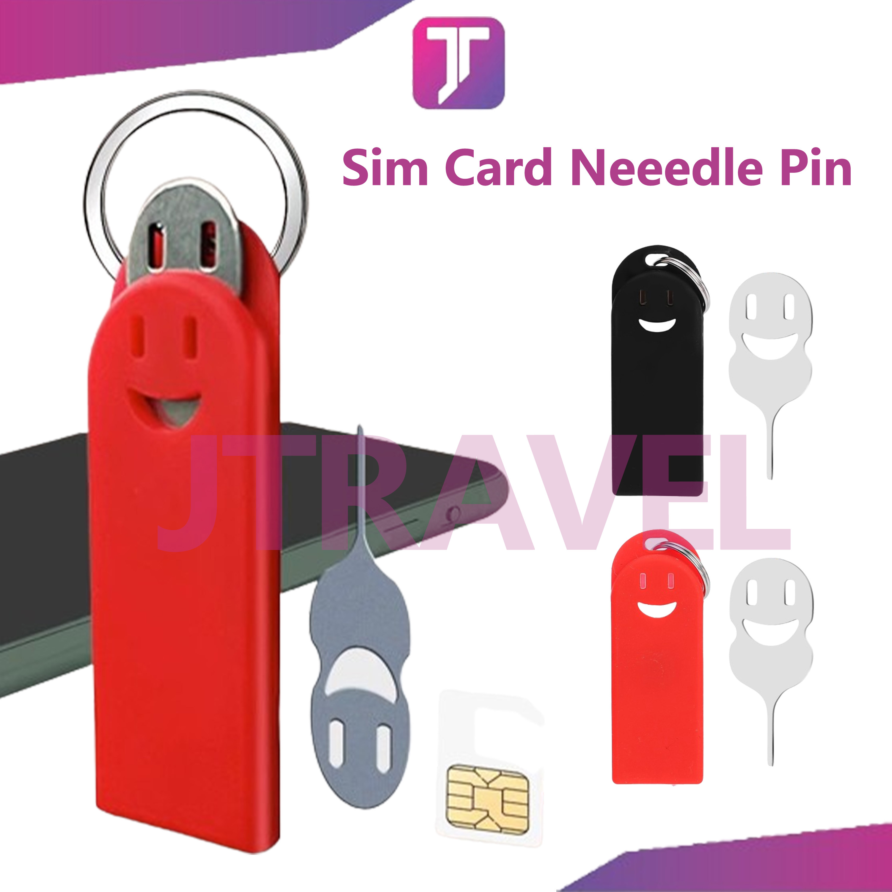 Jtravel Anti-Lost Creative Smile Sim Card Ejection Pin Needle Portable ...