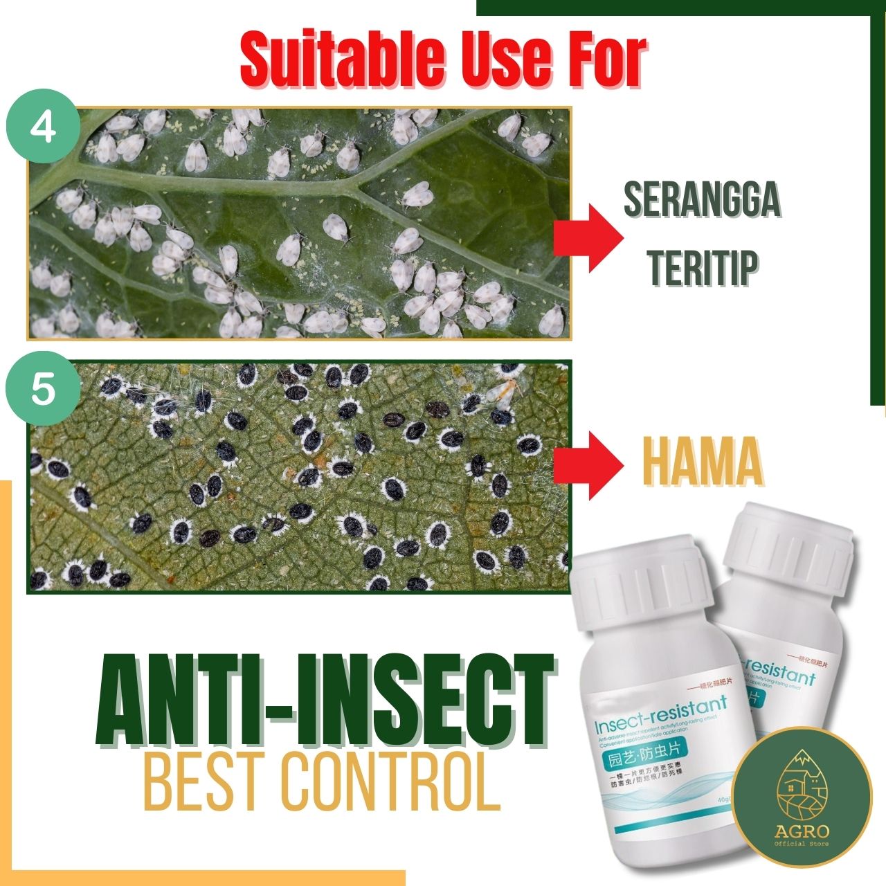 Plant Insect Resistant Tablets 40g Racun Serangga Gardening Insect ...