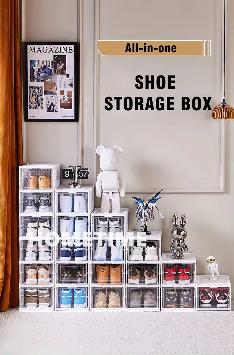 Foldable Shoe Rack Shoes Organizer Rak Kasut Stackable Storage Boxes ...