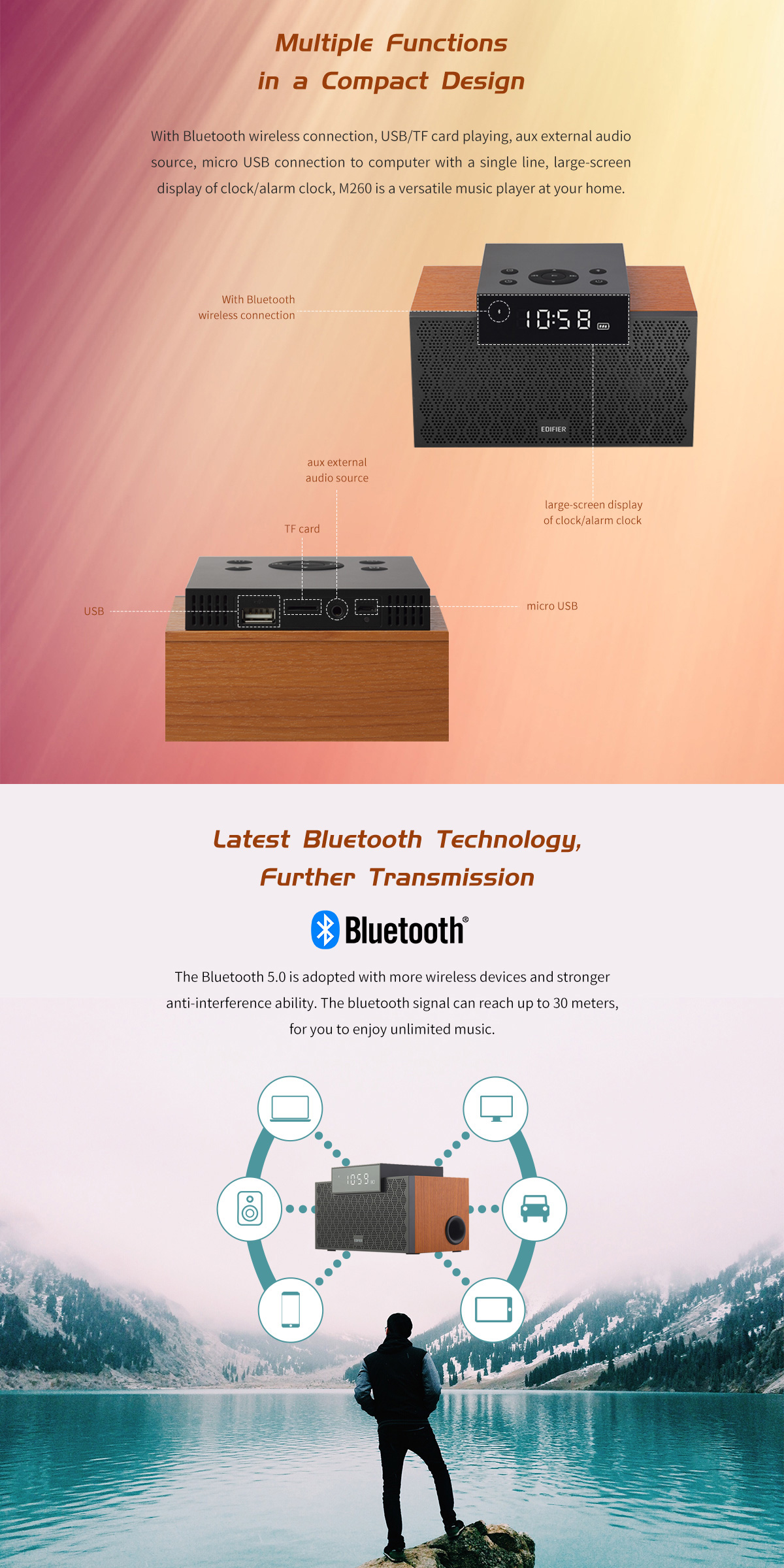 Edifier MP260 Integrated 2.1 Channel Bluetooth Portable Speaker with ...