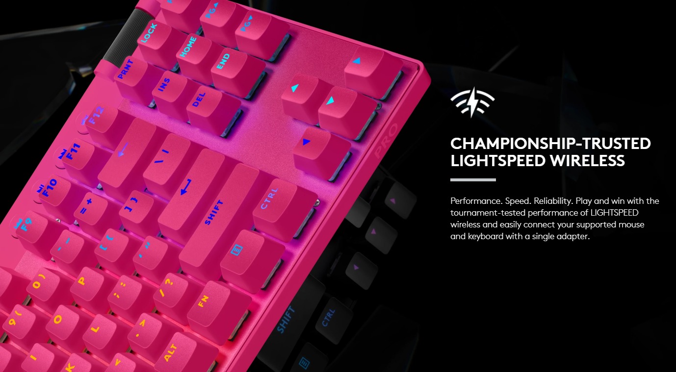 Logitech PRO X TKL Tenkeyless LIGHTSPEED BLACK / MAGENTA / WHITE ...
