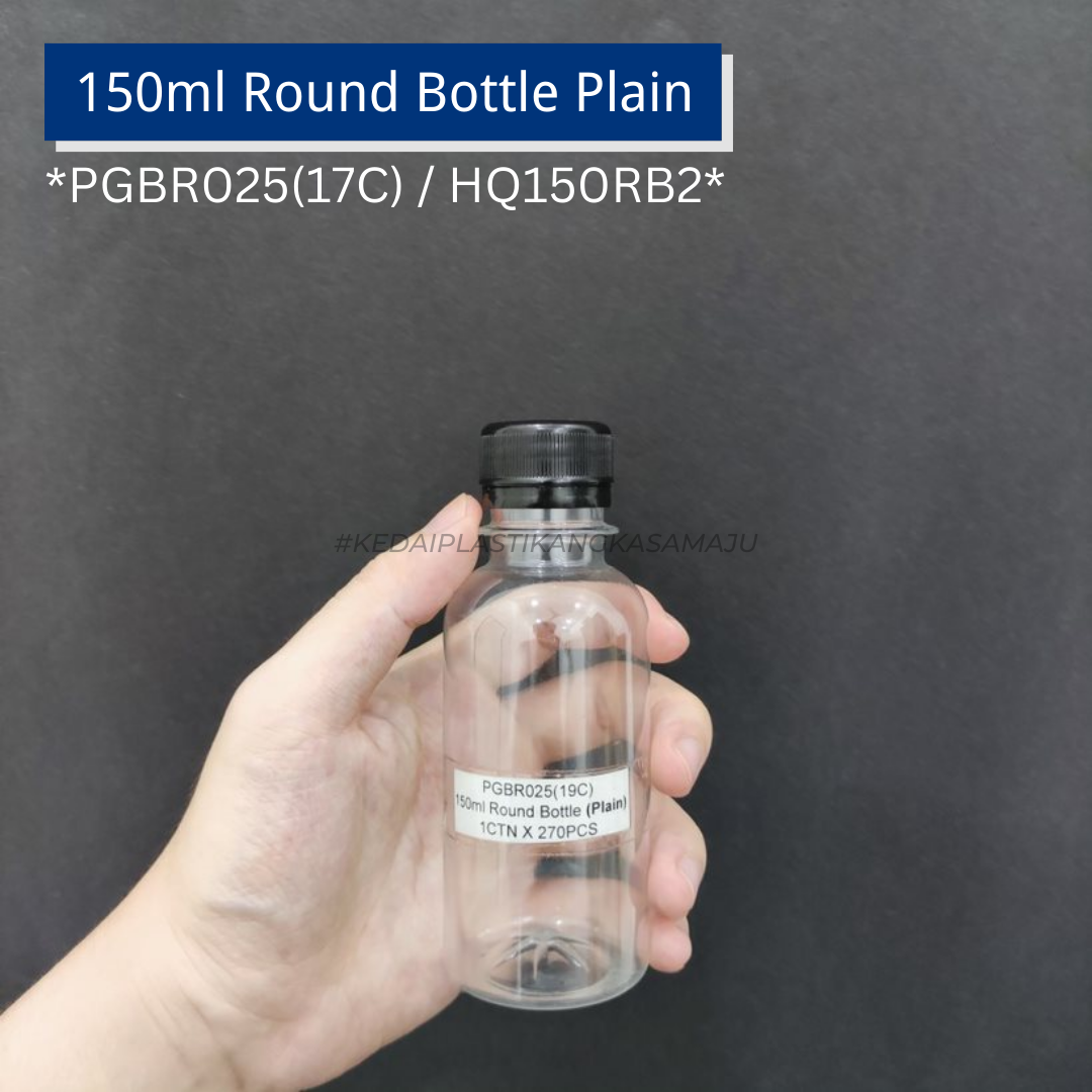 【Bundle】Botol Plastik + Black Cap (100ml, 120ml, 150ml, 220ml, 250ml ...