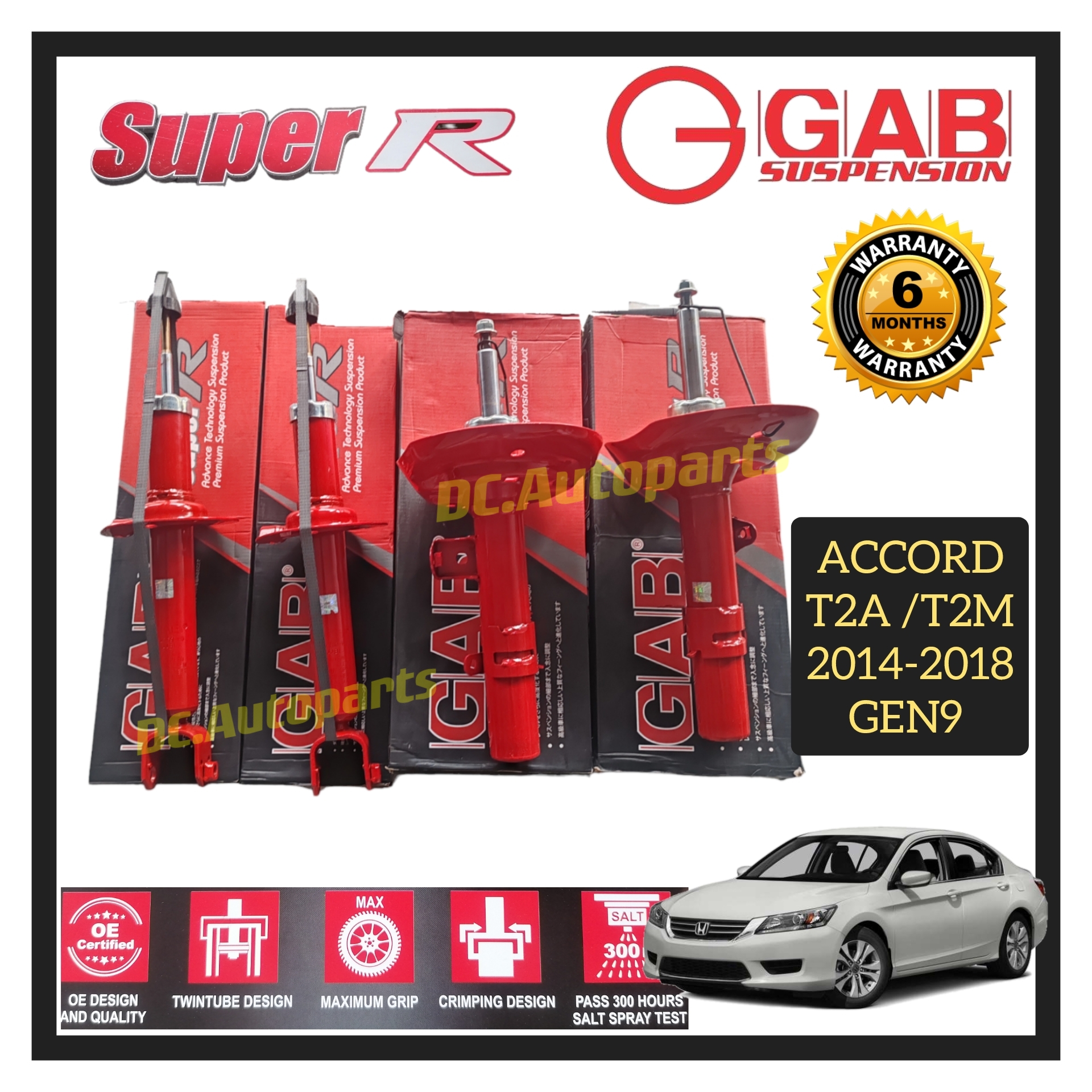 ORIGINAL GAB SUPER R HEAVY DUTY HONDA ACCORD T2A T2M GEN9 SHOCK ...
