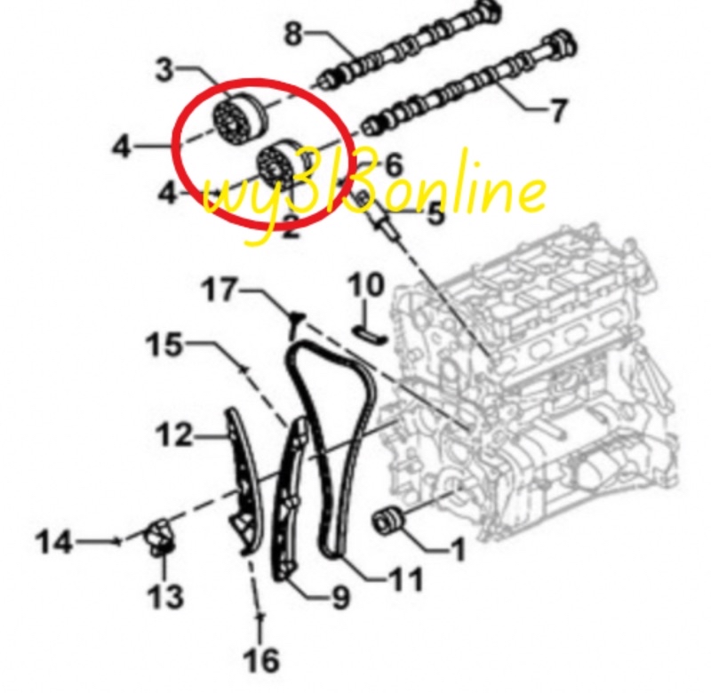 Original Proton X70 Camshaft Timing Gear Pully VVT Component Exhaust ...